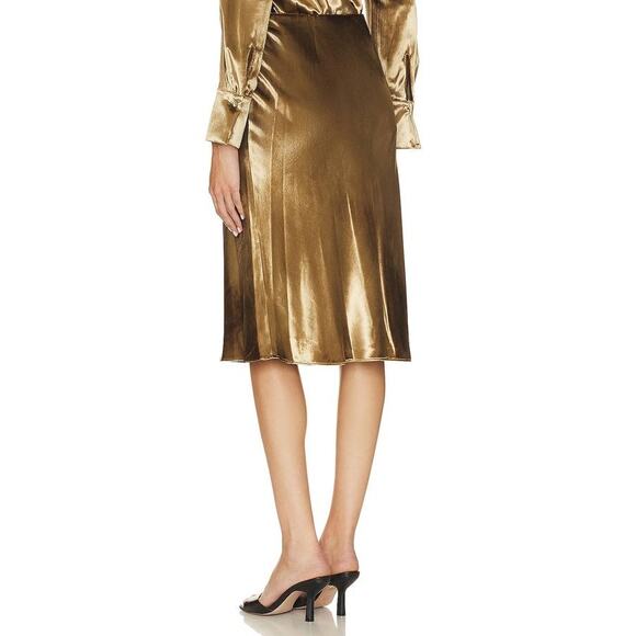 Rails Velvet Slip Skirt in Gold Shadow M - Picture 4 of 4